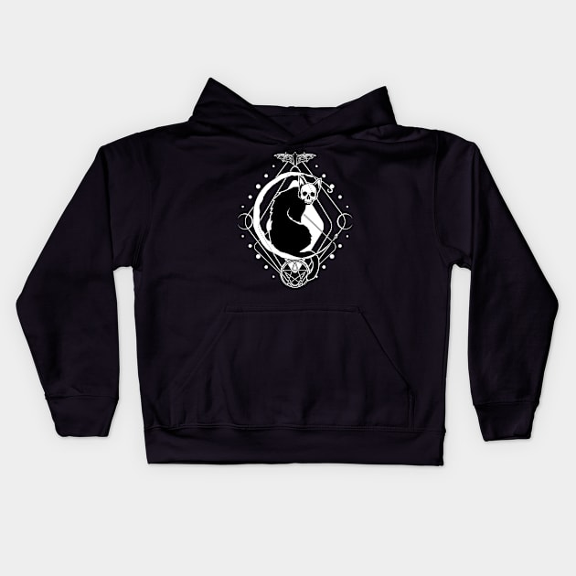 Creepy kitty Kids Hoodie by Von Kowen